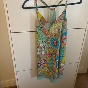 Judith March 70s Retro Funky Floral Racerback Dress